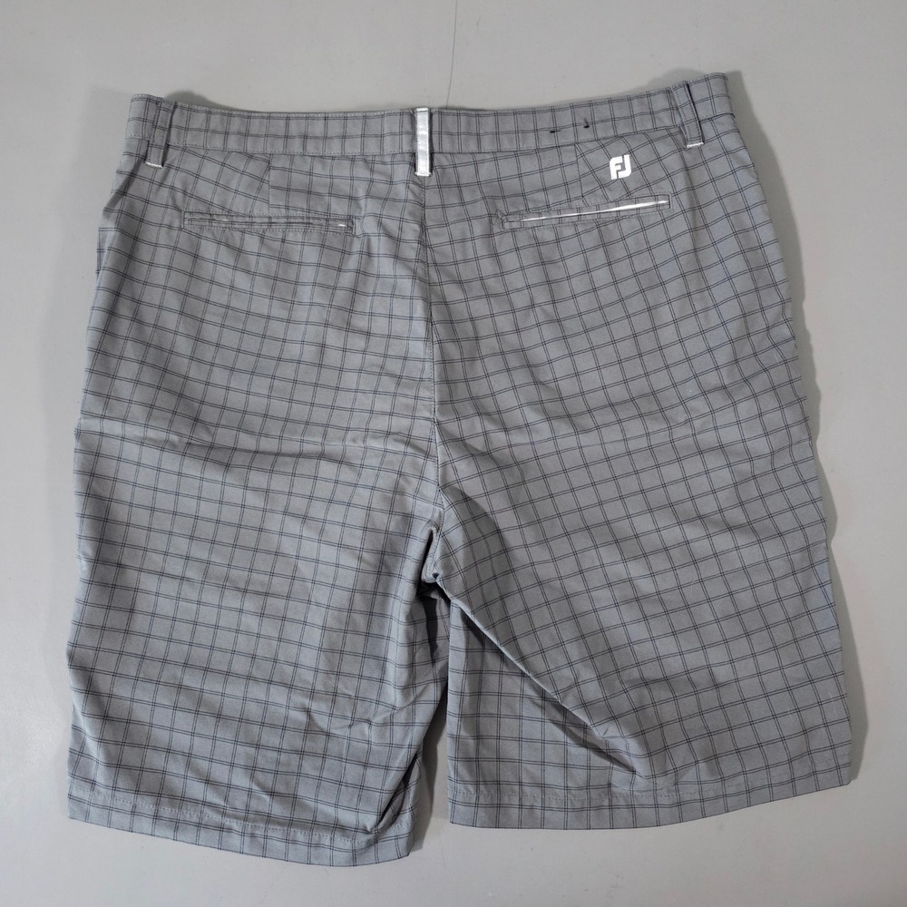 FootJoy Golf Shorts Mens 38 Grey Plaid‎ Flat Front Performance Grid - Picture 6 of 6